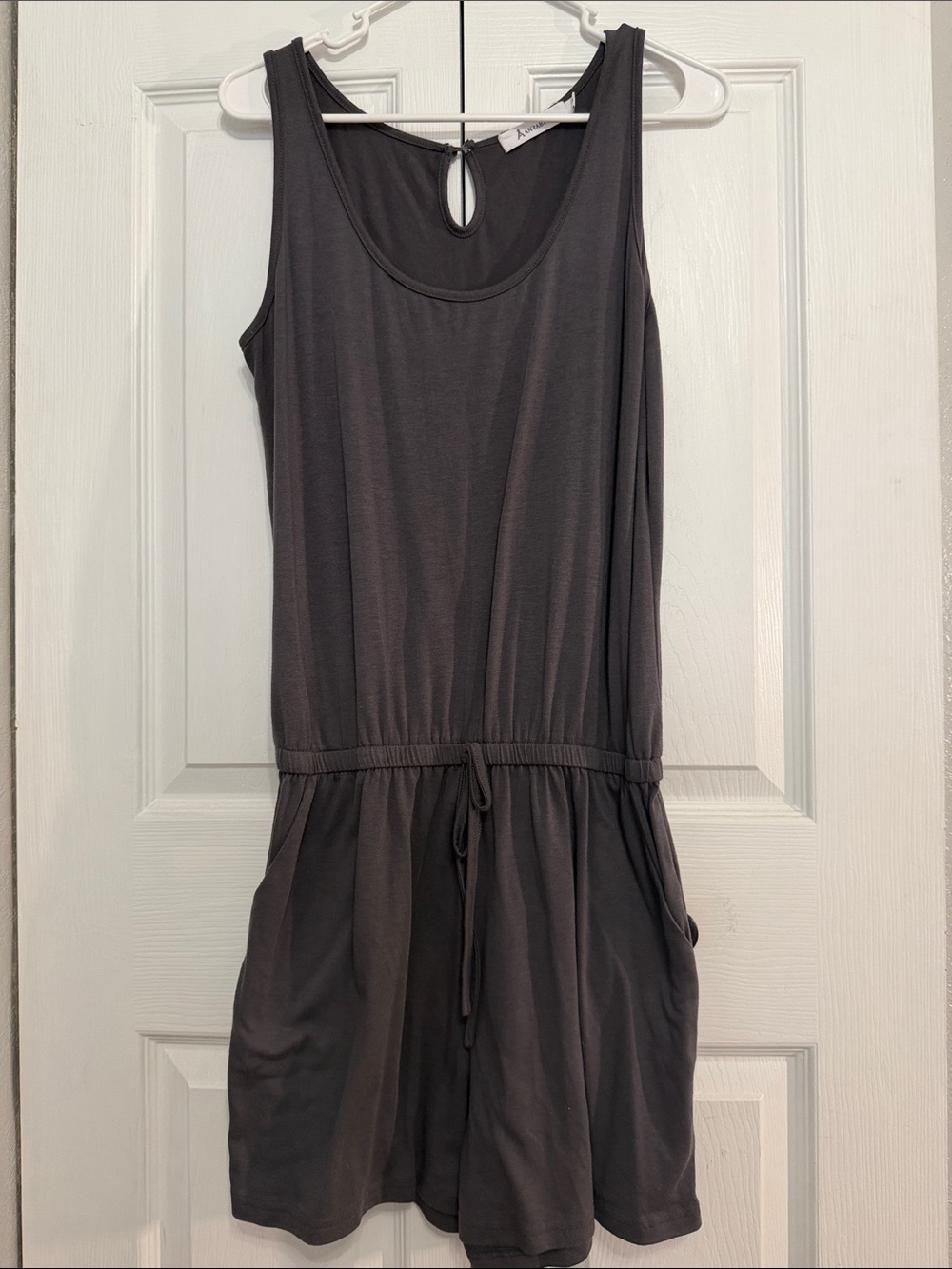 Charcoal Gray Womens Tank Top Shorts Romper